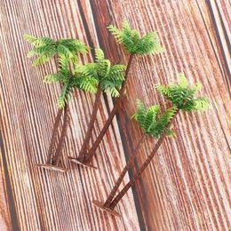 Decorative Flowers 10/20pcs Mini Fake Decoration Craft Bonsai Miniature Artificial Plants Micro Landscape Coconut Palm Tree