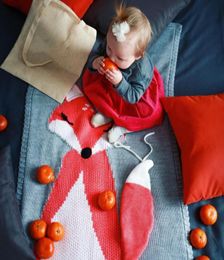 Baby Fox Blanket Stereo Ear Children Knitted Blanket Towel Blankets A6552834012