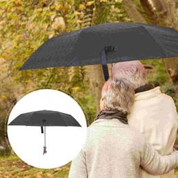 Umbrellas Windproof Travel With Handle Folding UV Protection Sun Rain Compact Car For Men Black