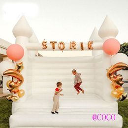 outdoor activities 4.5x4.5m (15x15ft) full PVC Commercial adults kids inflatable white wedding bouncy castle birthday anniversary party bouncer house