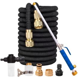 Reels Garden Hose Set with Expandable Water Injector Magic Garden Hose Sprayer Hose High Pressure Watering Hose Car Wash Gun Sprayer