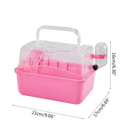 Cages D0JA Plastic Bird Carrier Hamster Travel Cage Clear View Good Ventilation Multiple Colors Easy to Clean for Squirrel Hedgehog