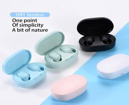 A6S PRO TWS Bluetooth Earphone Wireless Headphone Stereo Headset Sport Earbuds Microphone with Charging Box for Smartphone Macaron6933760