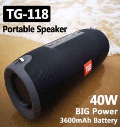 TG118 High Power 40W Portable Bluetooth Speaker WaterproofColumn For PC Computer Speakers Subwoofer Boom box Music Centre Radio H12530381