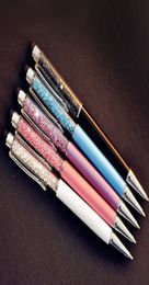 Fashion Design Creative Crystal Pen Diamond Ballpoint Pens Stationery Ballpen Stylus 20 Colours Oily Black Refill9998610