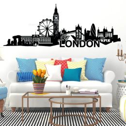 Stickers England City Wall Decals Wall Stickers London City Skyline Decoration Fine City Building Murals UK London Vinyl Art Decal LL894