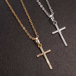 Designer DesignerPendant Necklaces Fashion Female Cross Pendants drop Gold Black Colour Crystal Jesus Cross Pendant Necklace Jewellery For MenWomen Wholesale acces