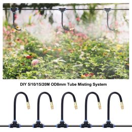 Sprayers DIY Universal Adjustable Atomizing Sprayer 520M Misting System Kit For Lawn Garden Irrigation OD8mm Tube Garden Water Mister