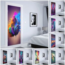 Stickers Colourful Neon Gamer Controller Cool Gaming Wall Sticker Esports Game Kawaii Door sticker Nordic prints Wall art door decoration