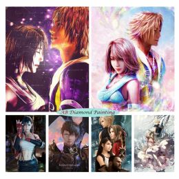 Stitch 5D AB Full Diamond Embroidery Final Fantasy Game Portrait Tidus Yuna Tifa Mosaic Rhinestone Wall Art Cross Stitch Painting Decor