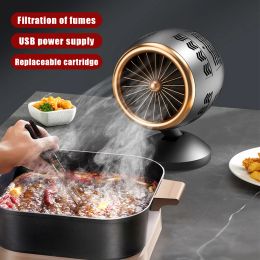 Fans Portable Desktop Range Hood Low Noise Kitchen Exhaust Fan Height Angle Adjustment Extractor Cooker Range Hood for BBQ Hot Pot