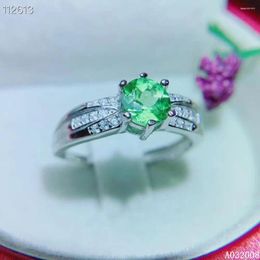 Cluster Rings KJJEAXCMY Fine Jewelry 925 Sterling Silver Inlaid Natural Peridot Ring Female Gemstone Trendy Support Test Selling