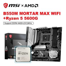 MSI New MAG B550M MORTAR MAX WIFI + Ryzen 5 5600G R5 5600G CPU Processador Micro-ATX AMD B550M Motherboard DDR4 128G AM4 Kit