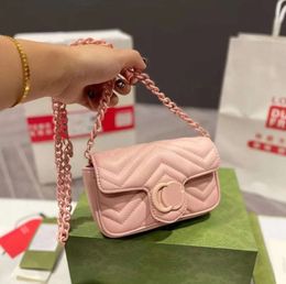 5A Top Tier Quality Women Bags Calfskin Matelasse Super Mini Purses Crossbody Shoulder Chain Classic Chevron Quilted Ladies Clutch Handbag Macaron Color24ess