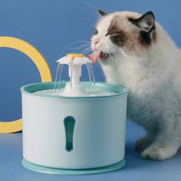 Supplies 2.4L Pet Cat Dispenser Drinking Water Fountain Activated Carbon Philtres LED Automatic Feeder Container USB Interface