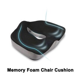 Cushion PurenLatex Memory Foam Chair Orthopaedic Cushion Office Seat Pad Hemorrhoid Treat Car Seat Big Relief Pain Tailbone Coccyx Pillow