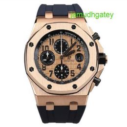 AP Mechanical Watch Pilot Watch Royal Oak Series 26470 Automatic Machinery Mens 18k Rose Gold Material Caliber 42mm Watch