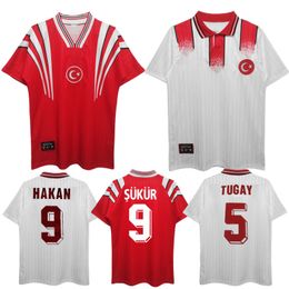 1996 Türkei Fußballtrikots 96 97 Hakan Sukur Tugay Arif Erdem Vintage klassische Fußballtrikots