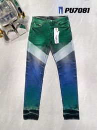 designer amirssMarchio di moda americano PUR autunno nuovi jeans antigraffio bianchi neri opachi per uomo jeans elasticizzati con schizzi di vernice per uomo