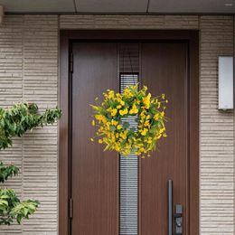Decorative Flowers Yellow Daisy Wreath For Front Door Spring Home Decor Farmhouse