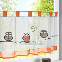 Curtains Short Curtain for Kitchen Living Room Embroidered Sheer Window Curtains Screening Panel Cafe Small Voile Tulle Kitchen Curtain