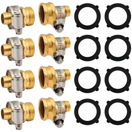 Connectors Promotion! Garden Hose Repair Kit,Aluminium Water Hose Repair Kit Hose Connectors With Clamps For 5/8 Inch Or 3/4 Inch Hose