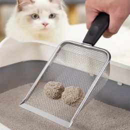 Housebreaking Pet Supplies Litter Shovel Cleaning Garbage Steel Pet Cat Stainless Cat Shovel Metal Sand Long Tool Scoop Handle Philtre Waste