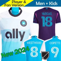 2023 2024 MLS Charlotte FC Soccer Jerseys Kids Kit Man Mor League 23/24 Men Football Shirt Home White Blue Carolina Away Purple Crown Jewel COPETTI DEJAEGERE