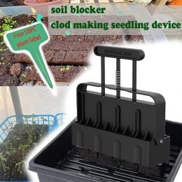 Pots with 50pcs Reusable Plant Label Marker Handheld Seedling Soil Blocker 2Inch Soil Block Maker for Garden Prep