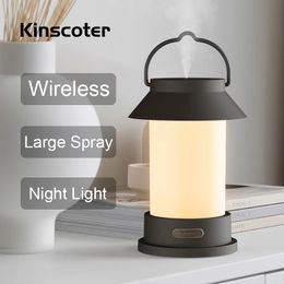 Kinscoter Retro Horse Lamp Air Humidifier 400ml USB Wireless Rechargeable Aroma Diffuser with LED Night Light 240301
