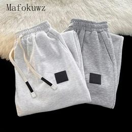 Men's Pants Autumn Winter Gray Fitness Sweatpants Loose High Street Casual Sports Basketball Trousers Men Bottom Male Sportswear