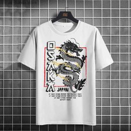 Men's T-Shirts Year of the Dragon Mens T-shirt China Style Casual Short-slved New Year Clothing For Men O Neck Loose Sweatshirt Fashion Ts Y240314