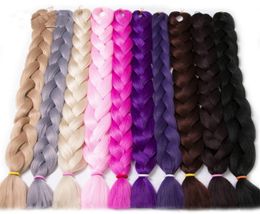 165gPiece Pure Colour Crochet Jumbo Braid Hair 41 Inches Braiding Hair Synthetic Fibre Hair Extensions4905485