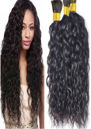 Natural Wave Hair Bulk 3pcs lot 9A Brazilian Water Wave Human Hair For Braiding Bulk No Attachment1685383
