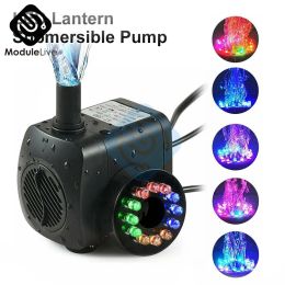 Pumps 15W Powerful Submersible Water Pump With 12 LED Diving Light Water Pump For Fountain Pond Aquarium Fish Tank Water Pump Statuary