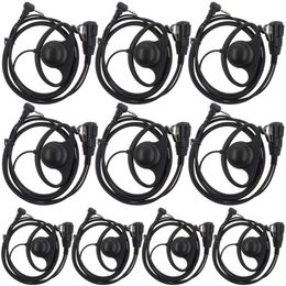 AOER D Shape Earpiece Headset PTT for Motorola Talkabout Cobra Two Way Radio Walkie Talkie 1pin(10 Pack)