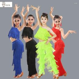 Stage Wear Children's Latin Dance Costume Spring And Summer Performance Girls Professional Competition Tassel