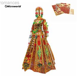 3D Puzzles Microworld 3D Metal Puzzle Games Chinese Traditional Bride Wedding Full Dress Model Kits DIY Jigsaw Toys Gifts For Souvenir 240314