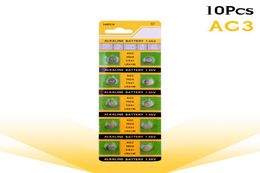 10pcscard AG3 For Watch Toys Remote SR41 192 Cell Coin Alkaline Battery 155V L736 384 SR41SW CX41 LR41 392 Button Batteries1277548