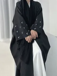 Ethnic Clothing Ramadan Black Moon Abaya Kimono Kebaya Turkey Islam Muslim Modest Dress Damen Prayer Clothes Women Kaftans Robe Femme