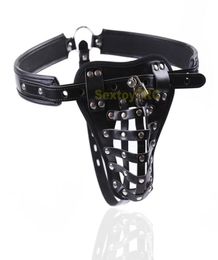 Sexy Male Thong Men Leather T-back Studded Design Adjustable Size BDSM Bondage Gear Costumes Lingerie Underwear7725282