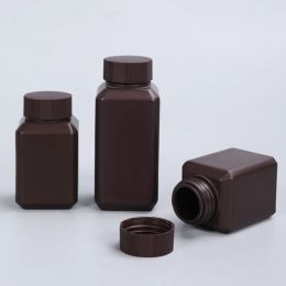 Jars Empty 30ML/60ML/100ML/250ML Dark Brown Plastic Bottle Square Small Mouth Refillable Packing Container 10PCS