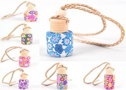 5PCS Lot Floral Art Printed Hanging Car Interior Accessories Decorations Air Freshener Perfume Diffuser Fragrance Bottle MultiCol7411435