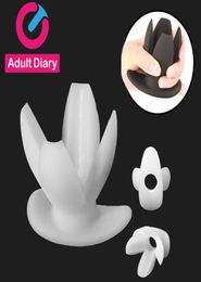 Adult Diary Super Power Fetish Flower Anal Plug Silicone Opening Butt Plug Anal Expander Anus Dilator Sex Toys For Men Woman Gay Y4088951