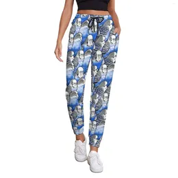 Women's Pants Cool Parrot Jogger Women Budgie Blue Pattern Casual Joggers Spring Graphic Streetwear Oversize Trousers Gift