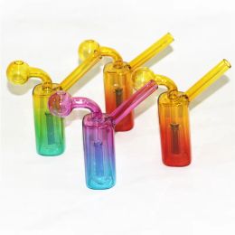 Bubbler Oil Burner Mini Glass Bongs Percolator Diffuser Water Pipes Hookah Bong Bubblers Recycle Filter Portable Smoking Dab Rigs ZZ