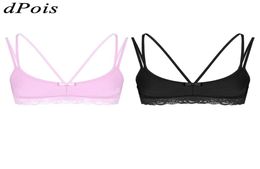 New Arrival Men Bra Top Sexy Bikini Top Plus Size Gay Mens Smooth Lace Lingerie Sissy Bralette with Double Shoulder Straps3722622