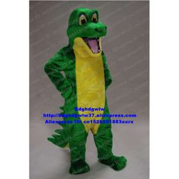 Mascot Costumes Green Gator Crocodile Alligator Mascot Costume Adult Cartoon Character Outfit Suit New Year Party Brand Name Promotion Zx2885
