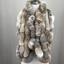 Scarves Natural Fur Scarf Rows Falbala 2024 Furry Winter Brown Colour B230818