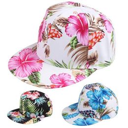 Flower Snapback Hat Cap Floral Print Baseball Cap 3 Colours 287B